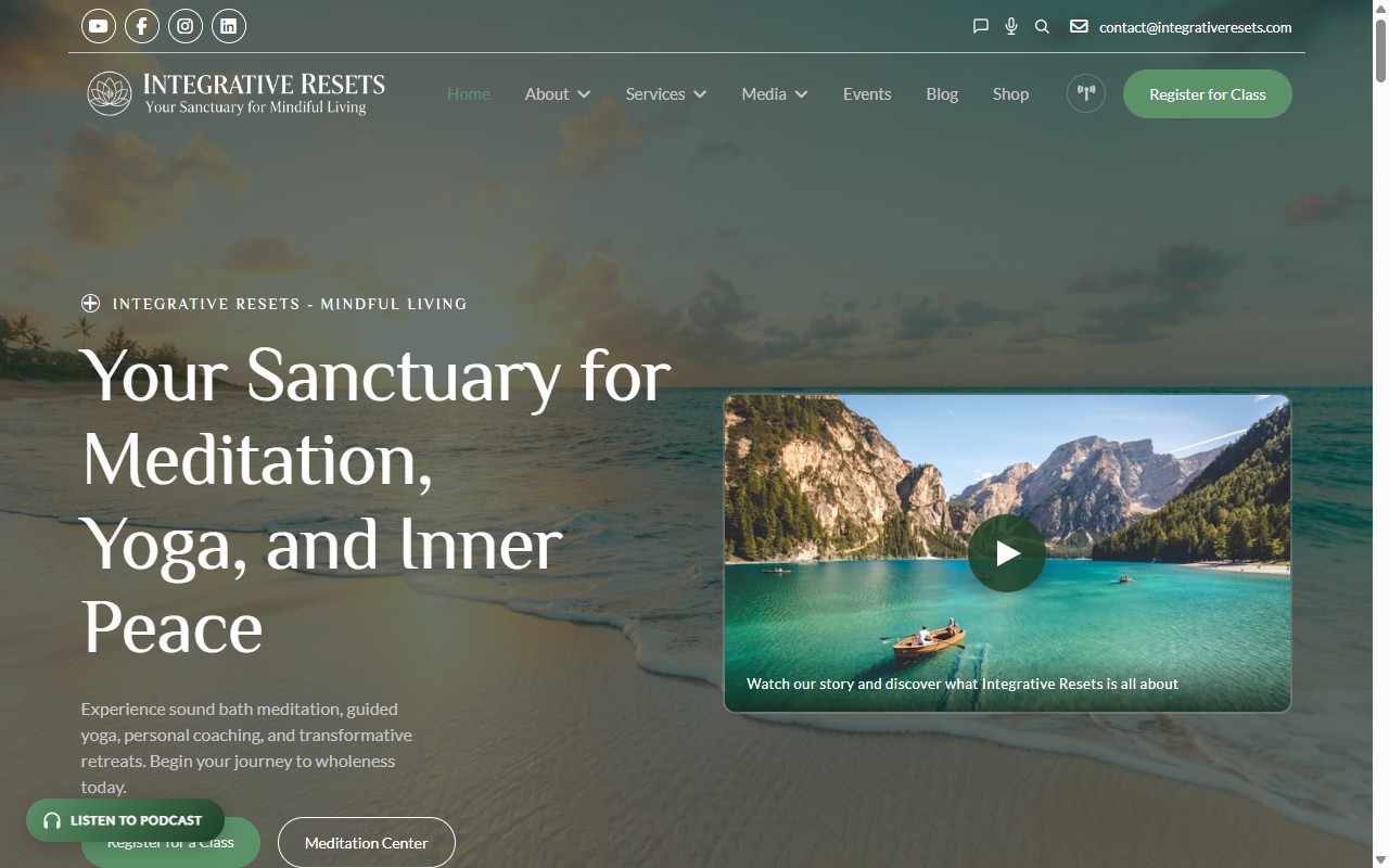 Integrative Resets live site screenshot